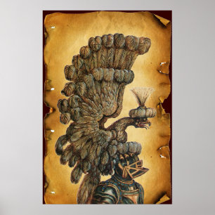 Póster CASCO DE CABALLERO ANTIGUO CON Pergamino de ÁGUILA