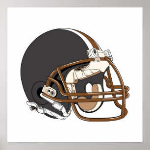 Póster Casco de fútbol americano de Brown