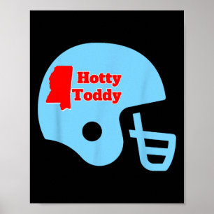 Póster Casco de fútbol americano Hotty Toddy con esquema 