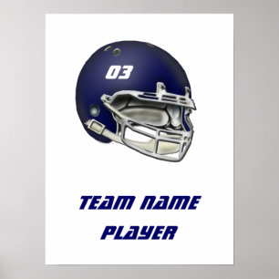 Póster Casco de fútbol azul de la Marina