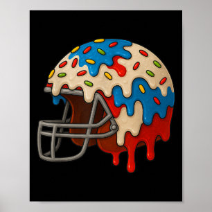 Póster Casco De Fútbol Con Gasa De Helado 4 De Julio Niño