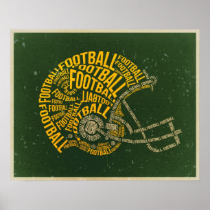 Póster Casco de fútbol de época