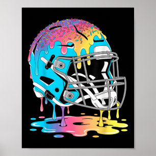 Póster Casco de fútbol helado goteando jugador de fútbol