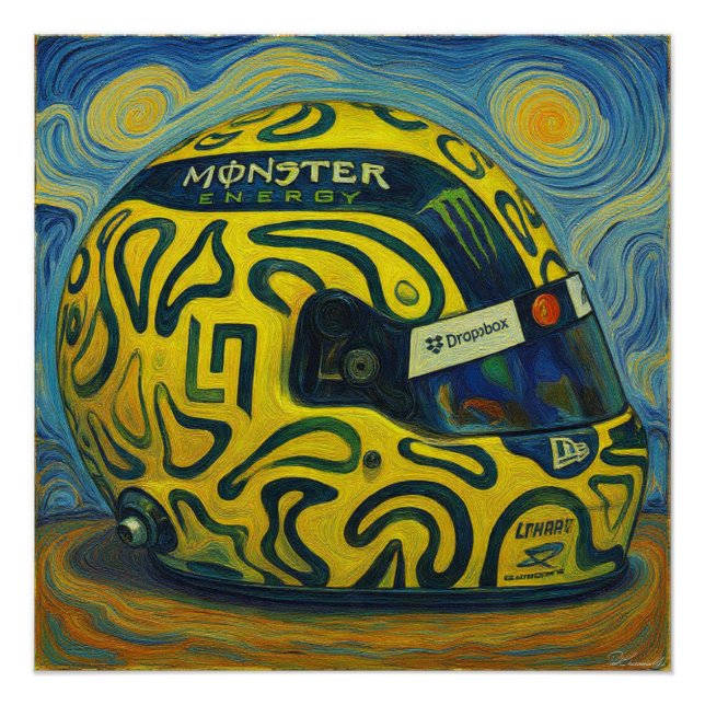 Póster Casco de Lando F1 (Anverso)
