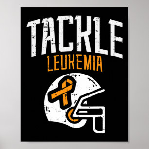 Póster Casco de lucha contra la leucemia cinta naranja cá