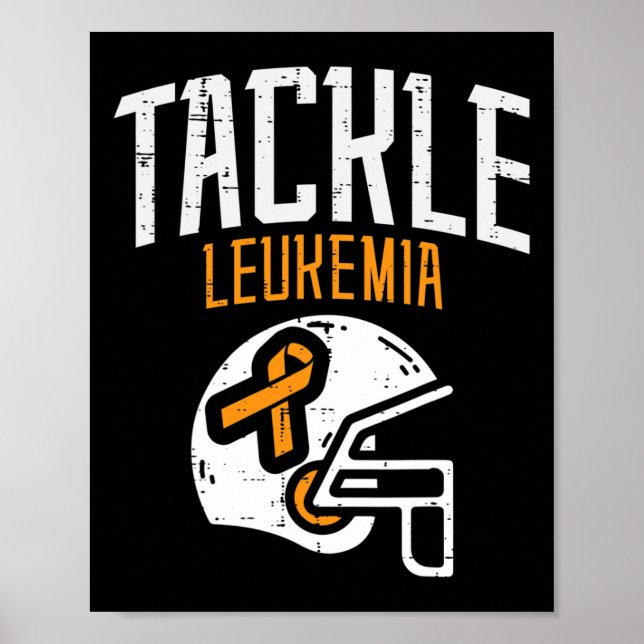 Póster Casco de lucha contra la leucemia cinta naranja cá (Frente)