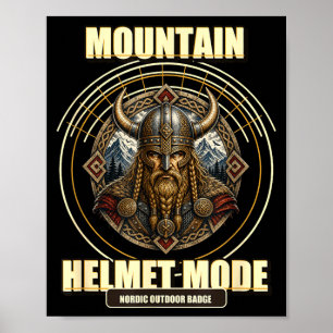 Póster Casco de montaña modo nórdico al aire libre viking