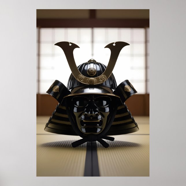 Póster Casco de Samurái Japonés (Frente)