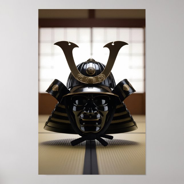 Póster Casco de Samurái Japonés (Frente)