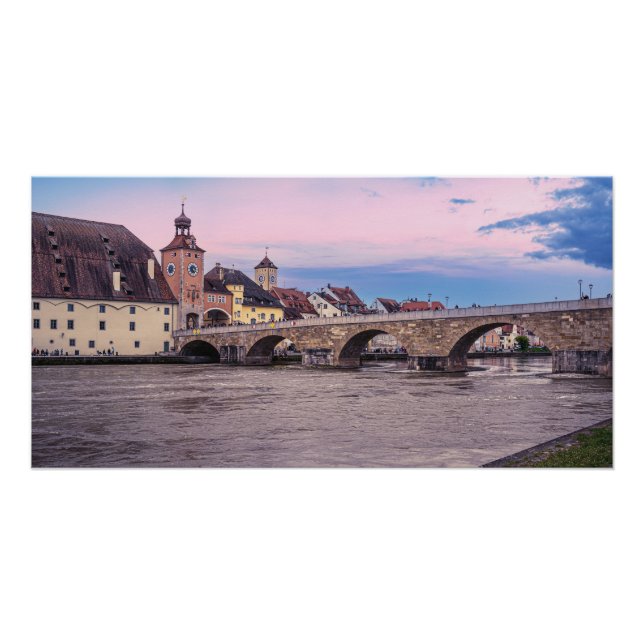 Póster Casco histórico de Regensburg, Alemania (Anverso)