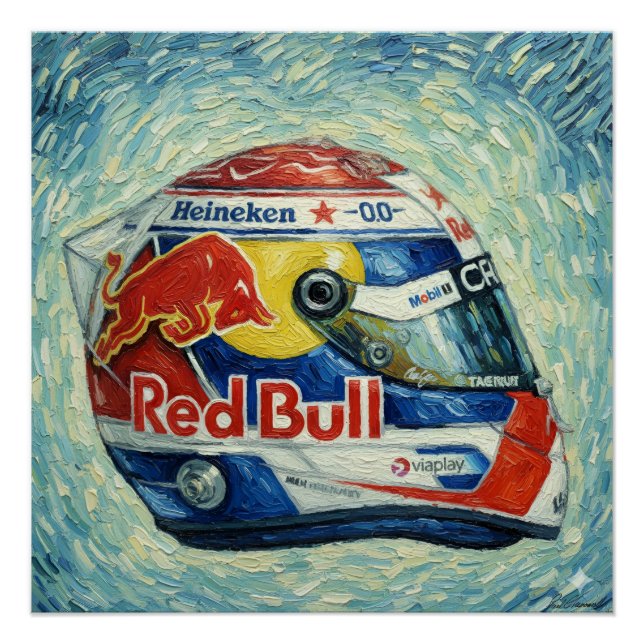 Póster Casco Máx Formula Uno (Anverso)