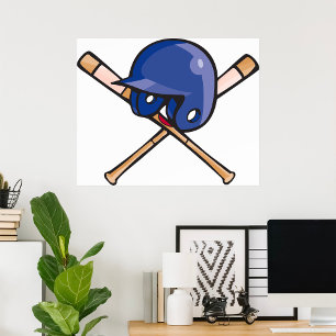 Póster Cascos de béisbol y deportes náuticos