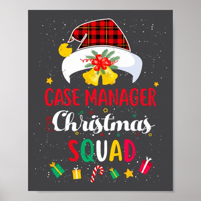 Póster Case Manager Christmas Squad Santa Hat Matching Pr (Frente)