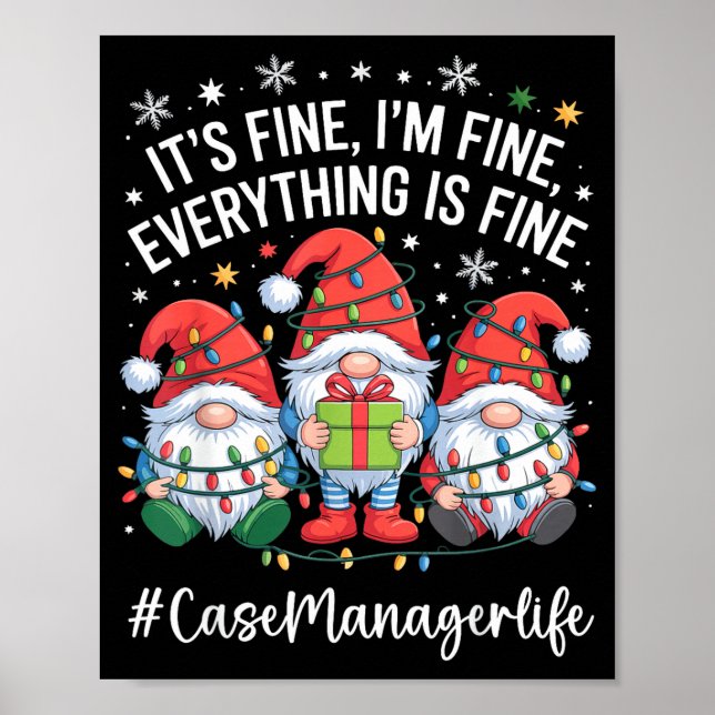Póster Case Manager Gnome Everything Is Fine Funny Christ (Frente)