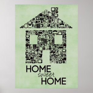 Poster casero dulce casero de la lona de arte de