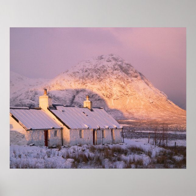 Póster Caseta de la roca negra, Glencoe, tierras altas, E (Frente)