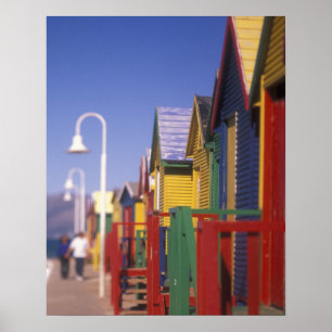 Póster Casetas de baño de Muizenburg, cerca de Ciudad del