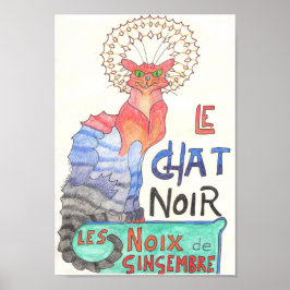 Póster Casi Le Chat Noir, poster de nueces de jengibre