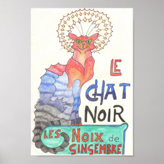 Póster Casi Le Chat Noir, poster de nueces de jengibre