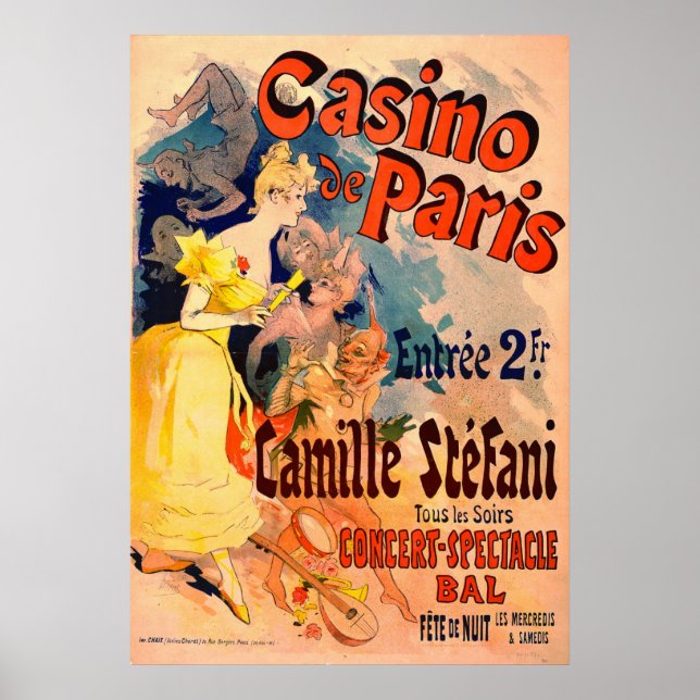 Póster Casino de París 1891 (Frente)