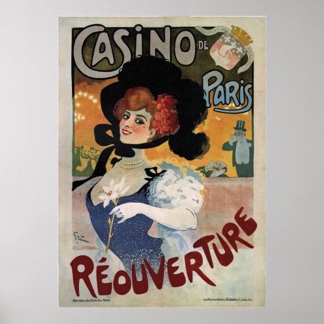 Póster Casino de París ~ Afiche de la época de reouvertur (Frente)