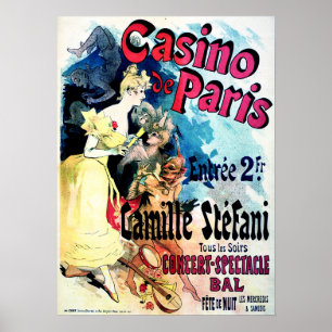 Póster CASINO DE PARÍS Camille Stefani Vintage francés
