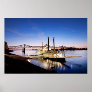 Póster Casino del puente y de la barca de Natchez-Vidalia