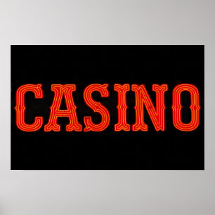 Póster Casino in Neon Red