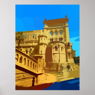 Póster Casino Monte Carlo al estilo retro bohemio