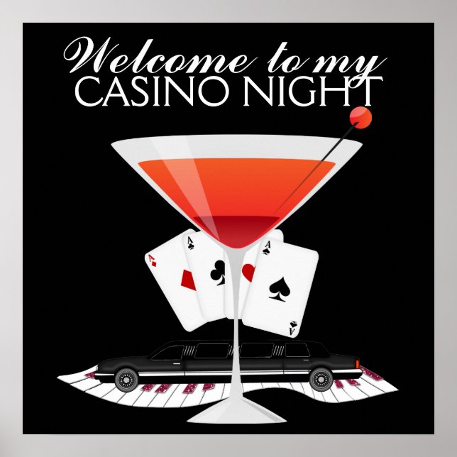 Póster Casino Night Cocktail Poster - SRF (Frente)