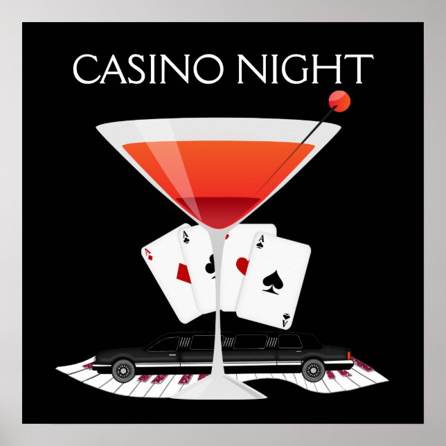 Póster Casino Night Cocktail Poster - SRF (Frente)