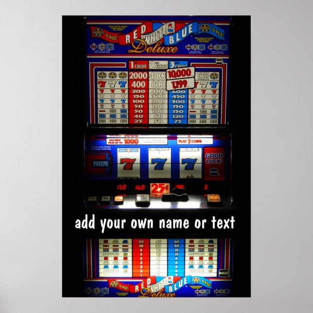 Póster Casino Slot Machine Lucky 7 Personalizado (Frente)