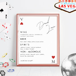 Póster Casino Vegas Borracho En El Rótulo Bar Boda De Amo