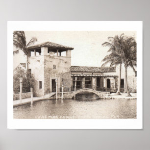 Póster Casino Veneciano, Coral Gables, Florida Vintage