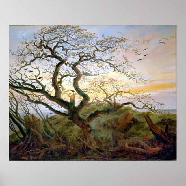 Póster Caspar David Friedrich El árbol de los cuervos (Frente)
