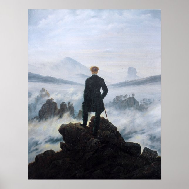 Póster Caspar David Friedrich El Wanderer Sobre El Mar (Frente)