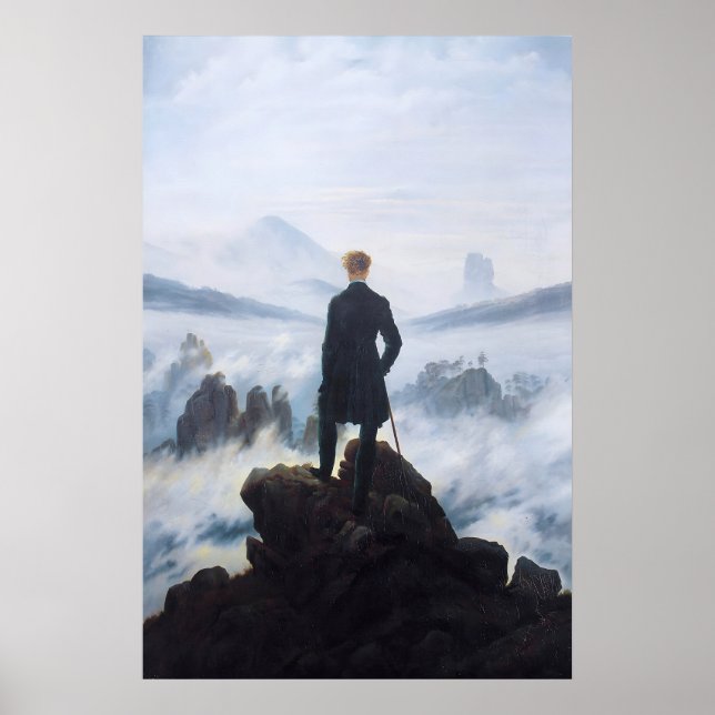 Póster Caspar David Friedrich Print Wanderer Above the (Frente)