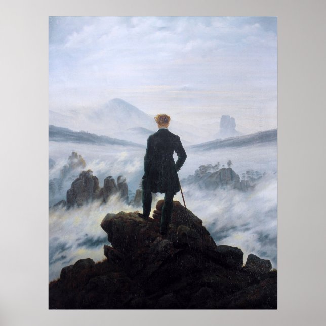 Póster CASPAR DAVID FRIEDRICH - Wanderer encima del mar (Frente)