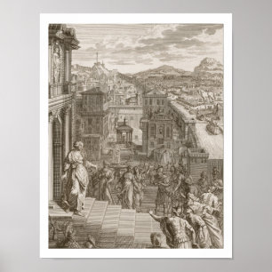 Póster Cassandra pronostica a los troyanos su destino y e