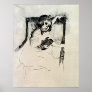 Póster Cassatt - Arrodillada en sillón