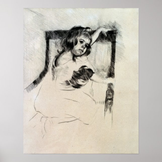 Póster Cassatt - Arrodillada en sillón (Frente)