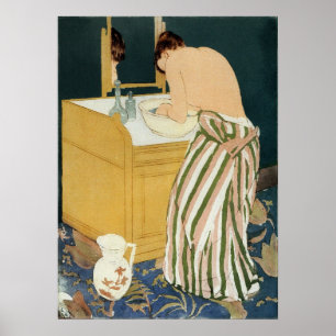 Póster Cassatt - Baño femenino