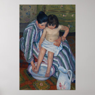 Póster Cassatt - Baño infantil