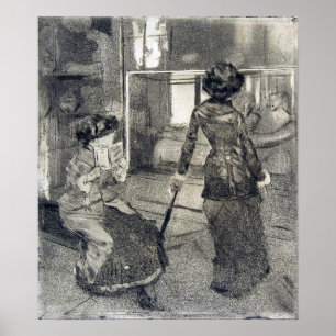 Póster Cassatt - En el Louvre