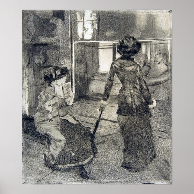 Póster Cassatt - En el Louvre (Frente)