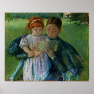 Póster Cassatt - Enfermera Leyendo A Niña