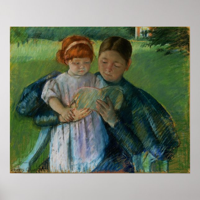 Póster Cassatt - Enfermera Leyendo A Niña (Frente)