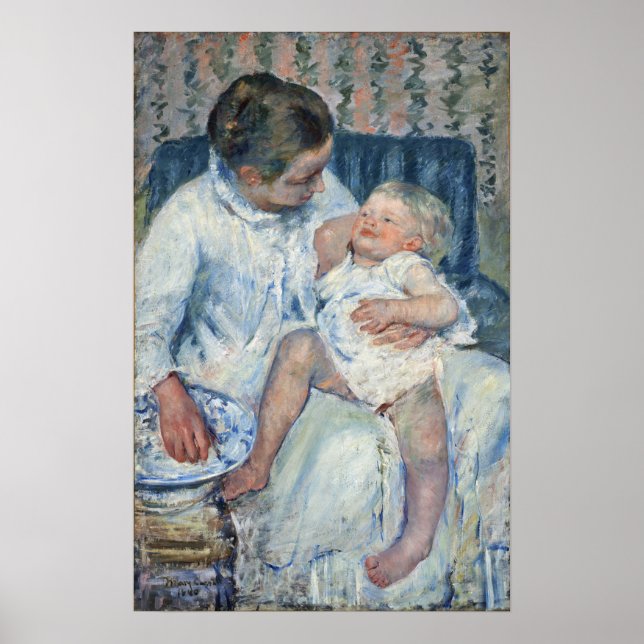 Póster Cassatt - Madre A Punto De Lavar A Su Sumiso Hijo (Frente)