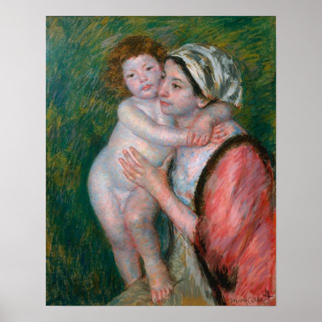Póster Cassatt - Madre e hijo (Frente)