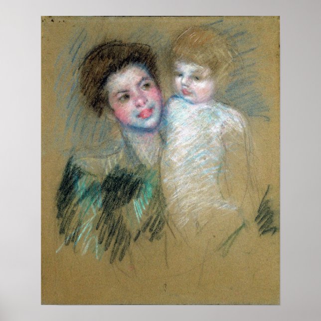 Póster Cassatt - Madre e hijo (Frente)